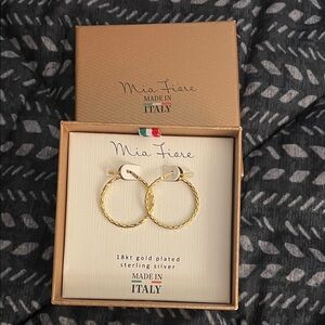 Mia Fiore Gold Plated Sterling Silver Hoop Earrings